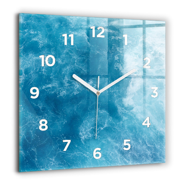 Horloge carrée en verre Eau de mer
