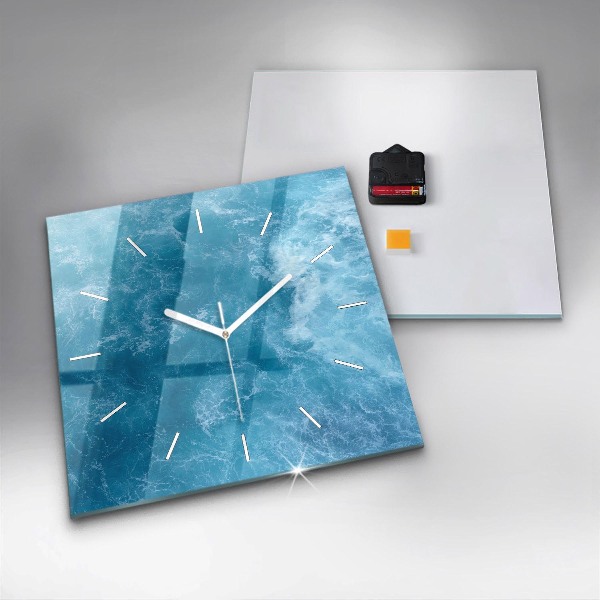 Horloge carrée en verre Eau de mer
