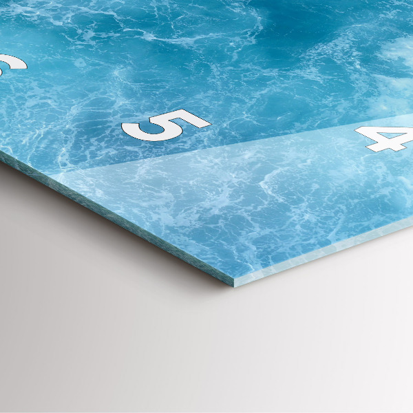 Horloge carrée en verre Eau de mer