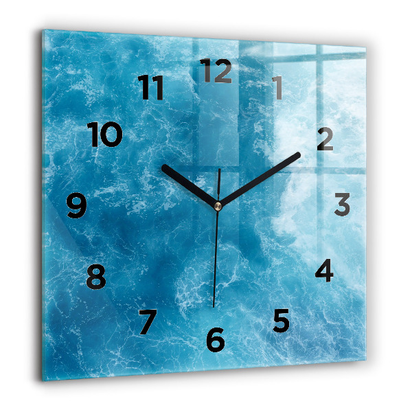 Horloge carrée en verre Eau de mer