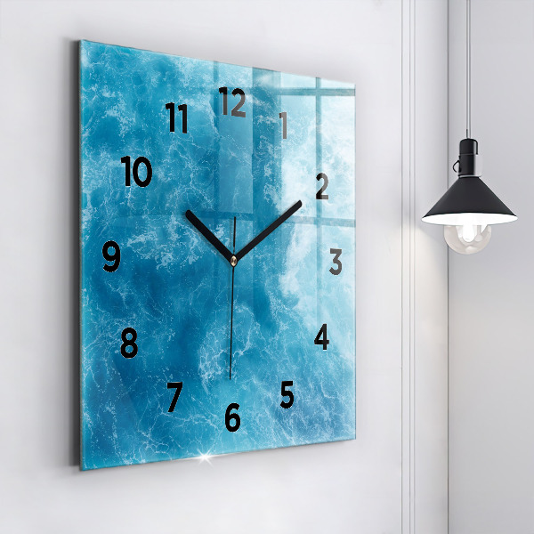 Horloge carrée en verre Eau de mer