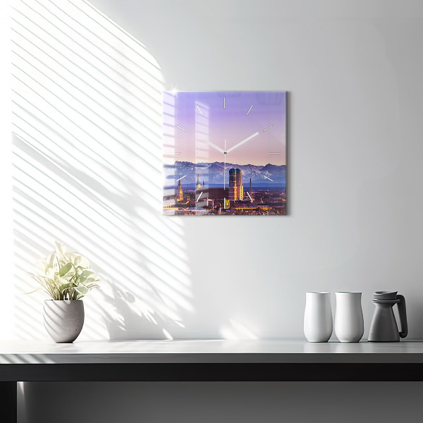 Horloge murale carrée Alpes allemandes Munich