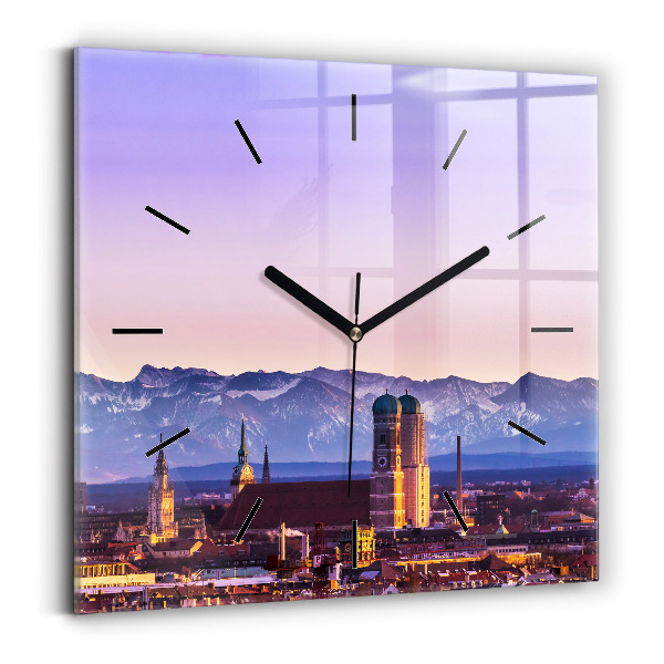 Horloge murale carrée Alpes allemandes Munich