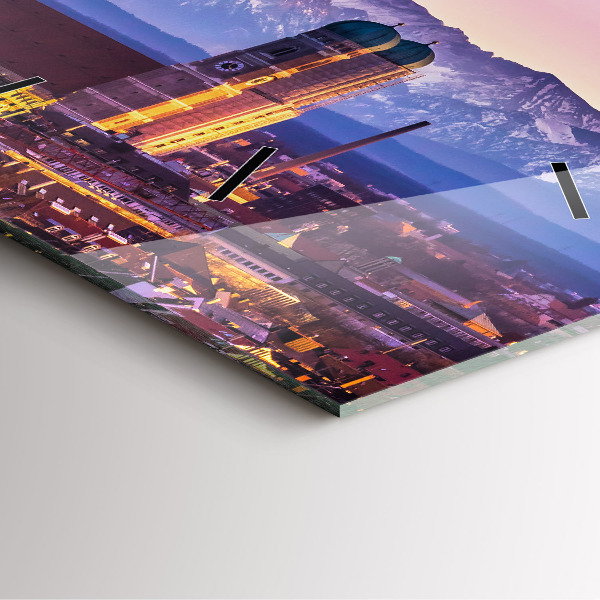 Horloge murale carrée Alpes allemandes Munich