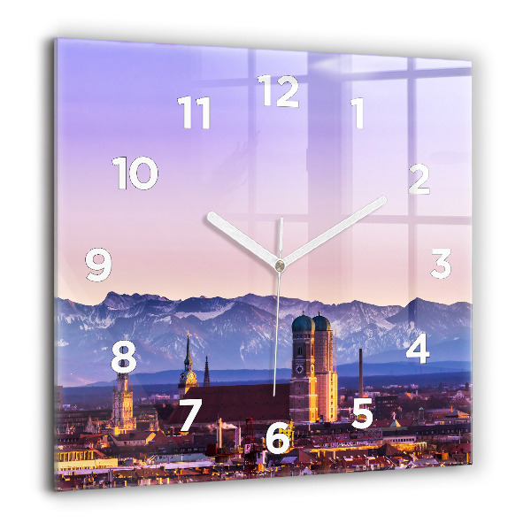 Horloge murale carrée Alpes allemandes Munich