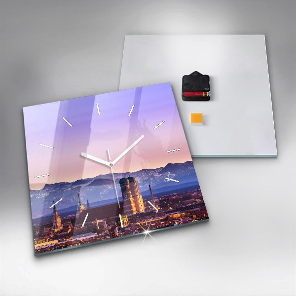 Horloge murale carrée Alpes allemandes Munich