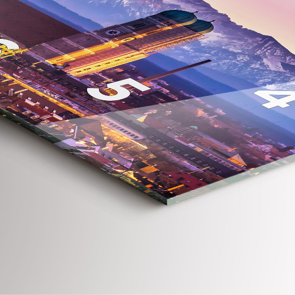 Horloge murale carrée Alpes allemandes Munich