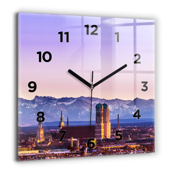 Horloge murale carrée Alpes allemandes Munich