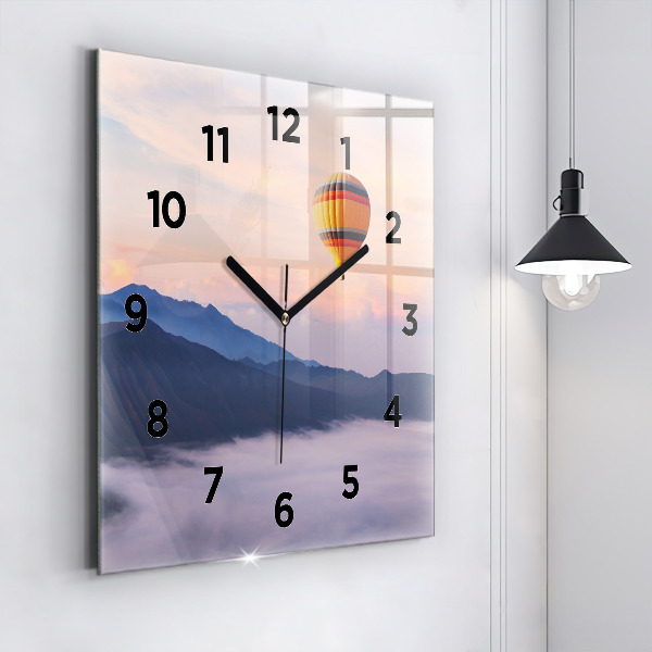 Horloge carrée en verre Beau paysage