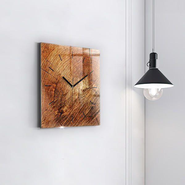 Horloge murale carrée 'Vieille souche d''arbre'