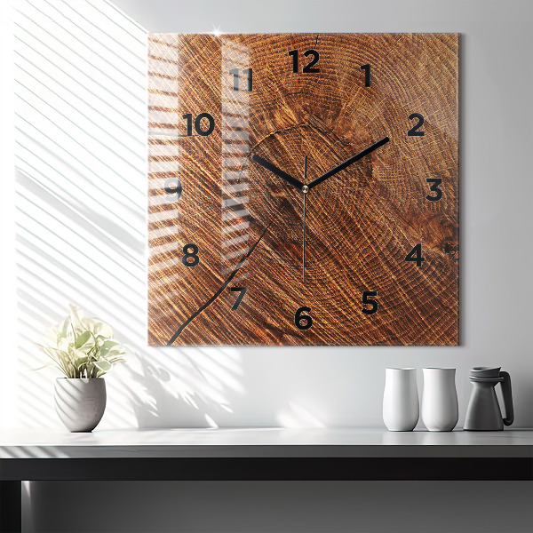 Horloge murale carrée Bois décoratif
