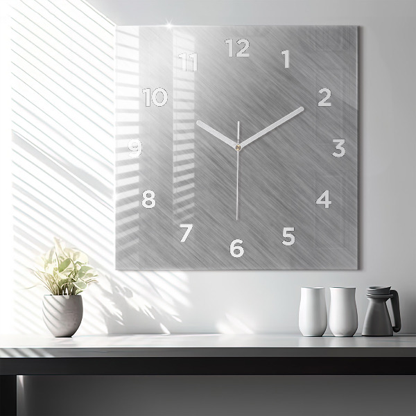 Horloge carrée en verre Mur métallique