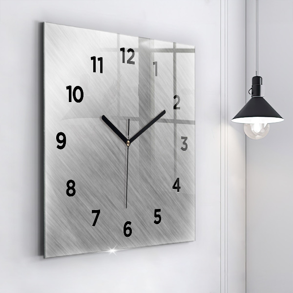 Horloge carrée en verre Mur métallique