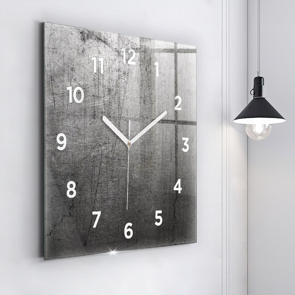 Horloge carrée en verre Mur métallique