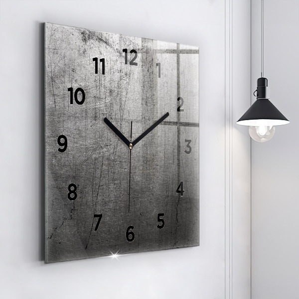 Horloge carrée en verre Mur métallique