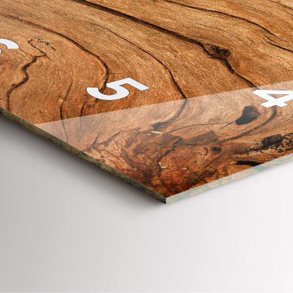 Horloge carrée en verre Vieux bois