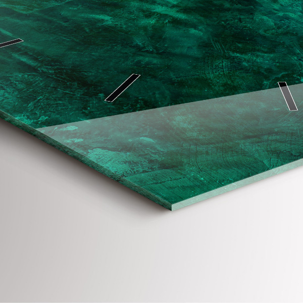 Horloge carrée en verre 'Mur d''émeraude'