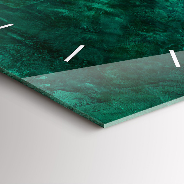 Horloge carrée en verre 'Mur d''émeraude'