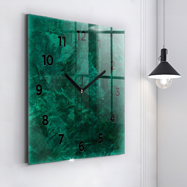 Horloge carrée en verre 'Mur d''émeraude'