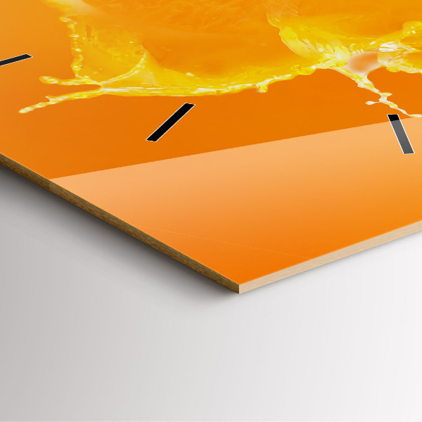 Pendule carrée en verre Orange