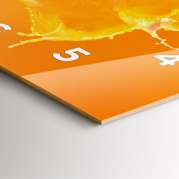 Pendule carrée en verre Orange