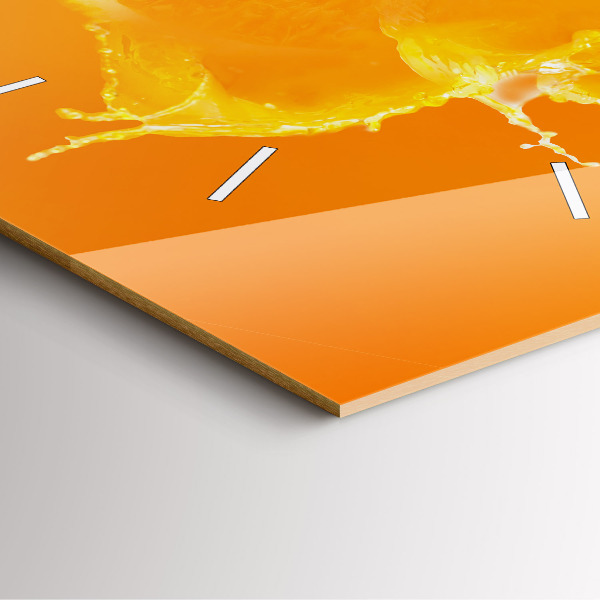 Pendule carrée en verre Orange