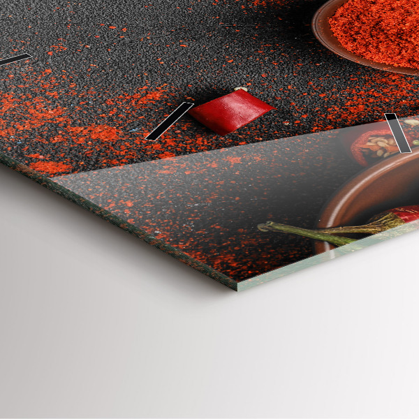 Pendule carrée en verre Poivrons rouges