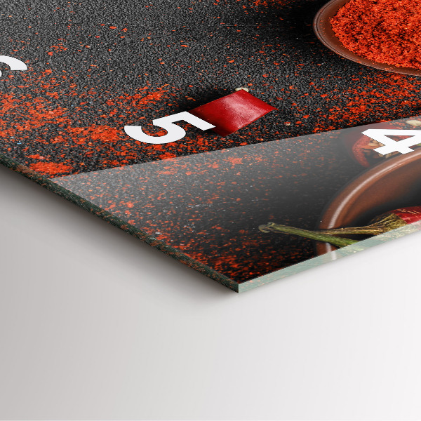 Pendule carrée en verre Poivrons rouges