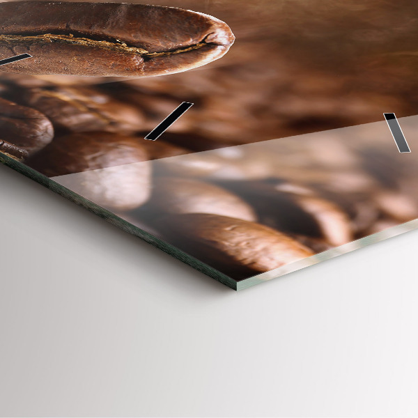 Pendule carrée en verre Café en grains