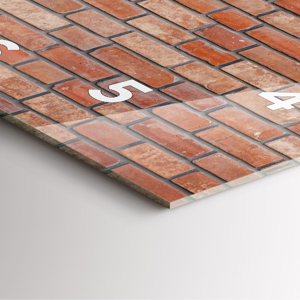 Pendule carrée en verre Mur de briques