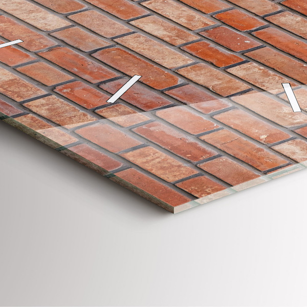 Pendule carrée en verre Mur de briques