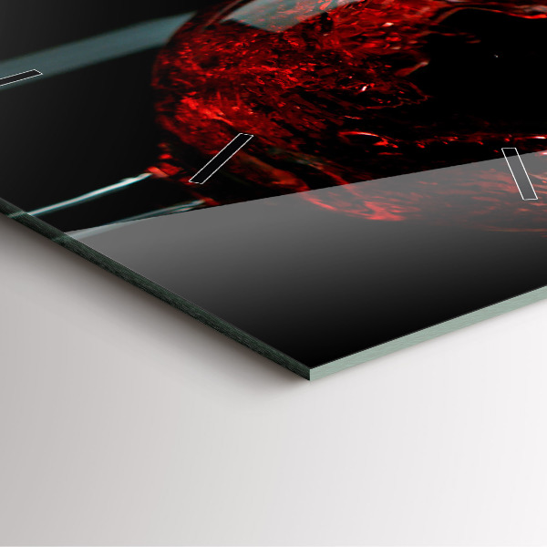 Pendule carrée en verre Une bouteille de vin