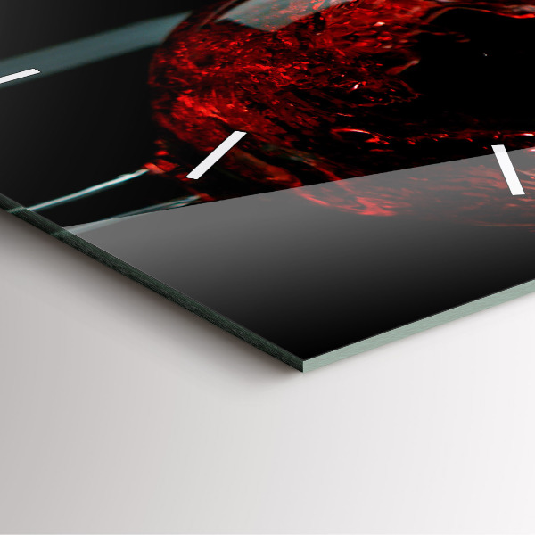 Pendule carrée en verre Une bouteille de vin