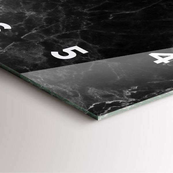 Pendule carrée en verre marbre foncé