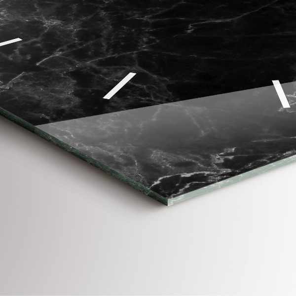 Pendule carrée en verre marbre foncé