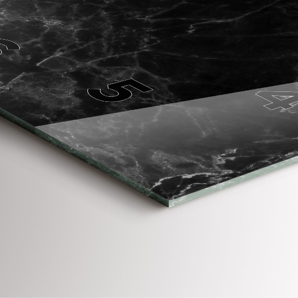 Pendule carrée en verre marbre foncé