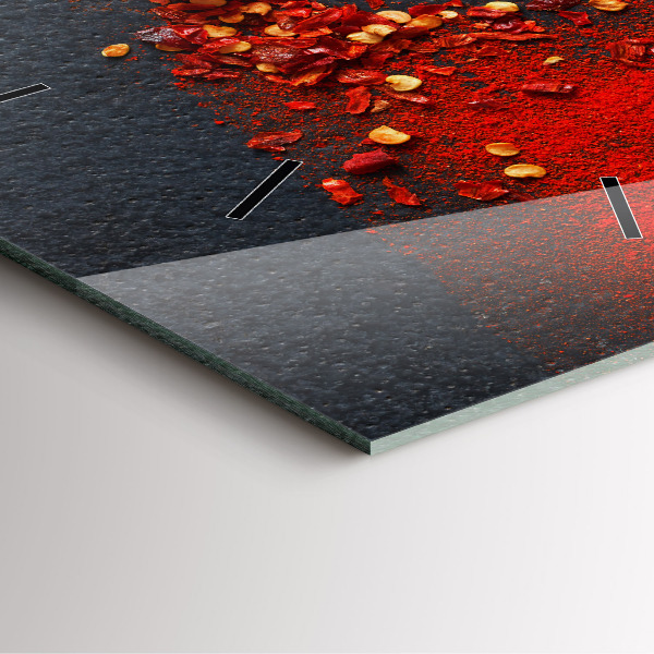 Pendule carrée en verre assaisonnement au poivron rouge