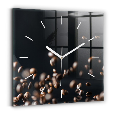Horloge murale carrée Café en grains