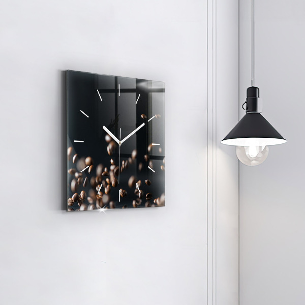 Horloge murale carrée Café en grains