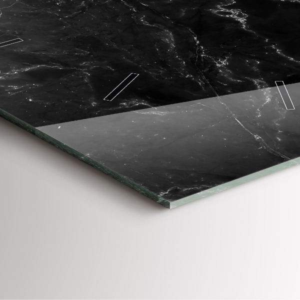 Horloge murale carrée marbre noir