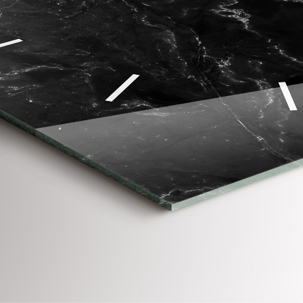 Horloge murale carrée marbre noir