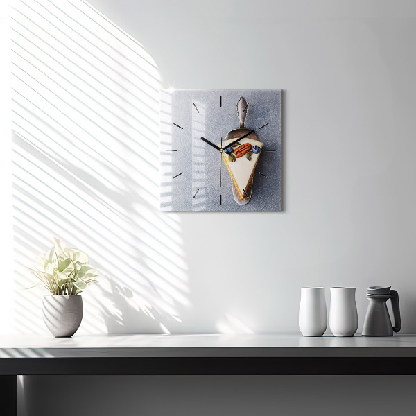 Horloge murale carrée Un morceau de gâteau