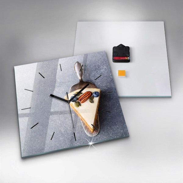 Horloge murale carrée Un morceau de gâteau