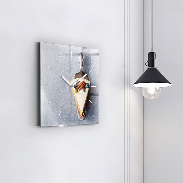 Horloge murale carrée Un morceau de gâteau