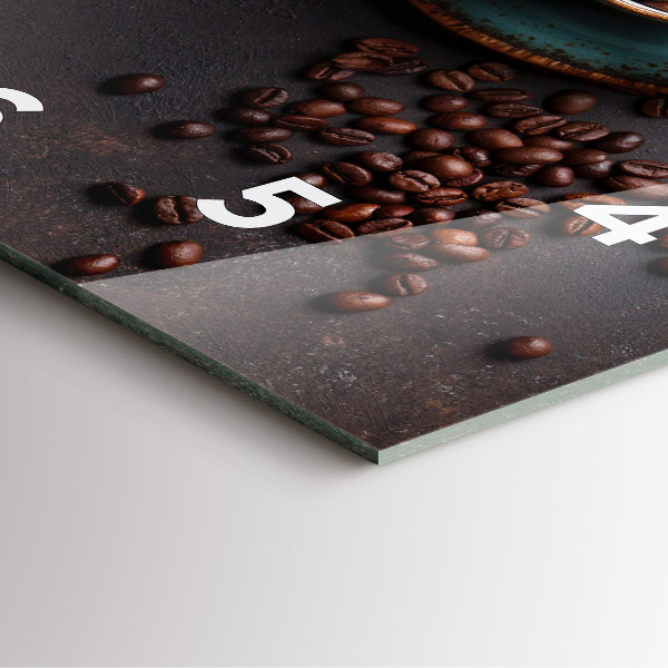 Horloge murale carrée Une tasse de café