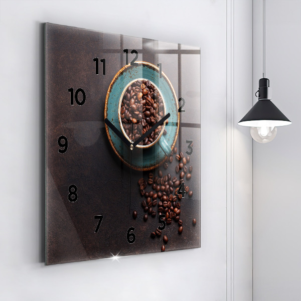 Horloge murale carrée Une tasse de café