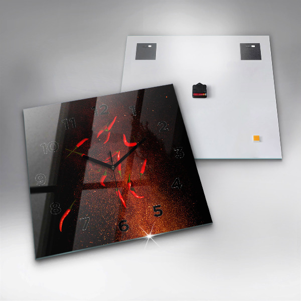 Horloge murale carrée Piments