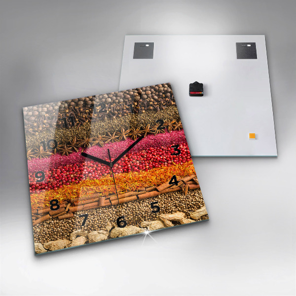 Horloge murale carrée 'Des rangées d''épices'