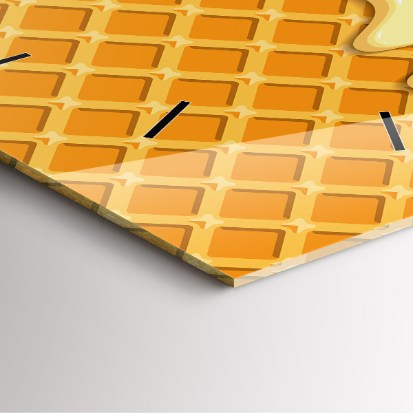 Horloge murale carrée Gaufre et glace