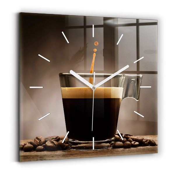 Horloge murale carrée Une tasse de café